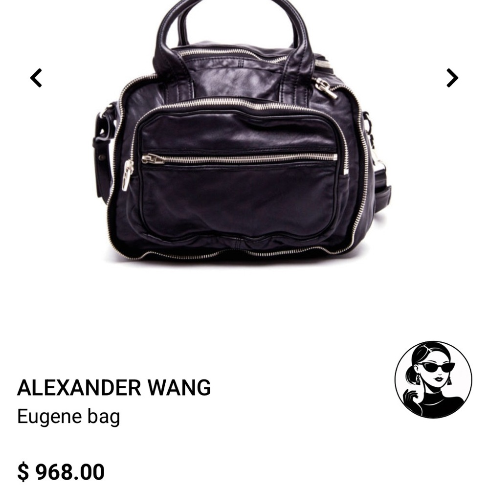 Black Leather Handbag with Silver Accents